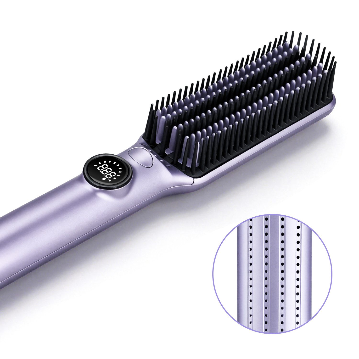 CkeyiN Haarglättbürste Kaltluft-Glättungskamm Dual-Modus Kaltluft und beheiztes Glätten, 100-230℃ mit LED-Anzeige 360° drehbarer Kabel Beheizter Glättungskamm