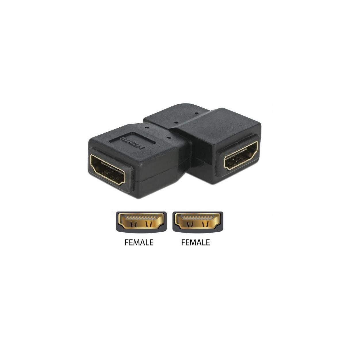 Delock Adapter HDMI Buchse zu HDMI Buchse 90° links Computer-Kabel, HDMI, HDMI
