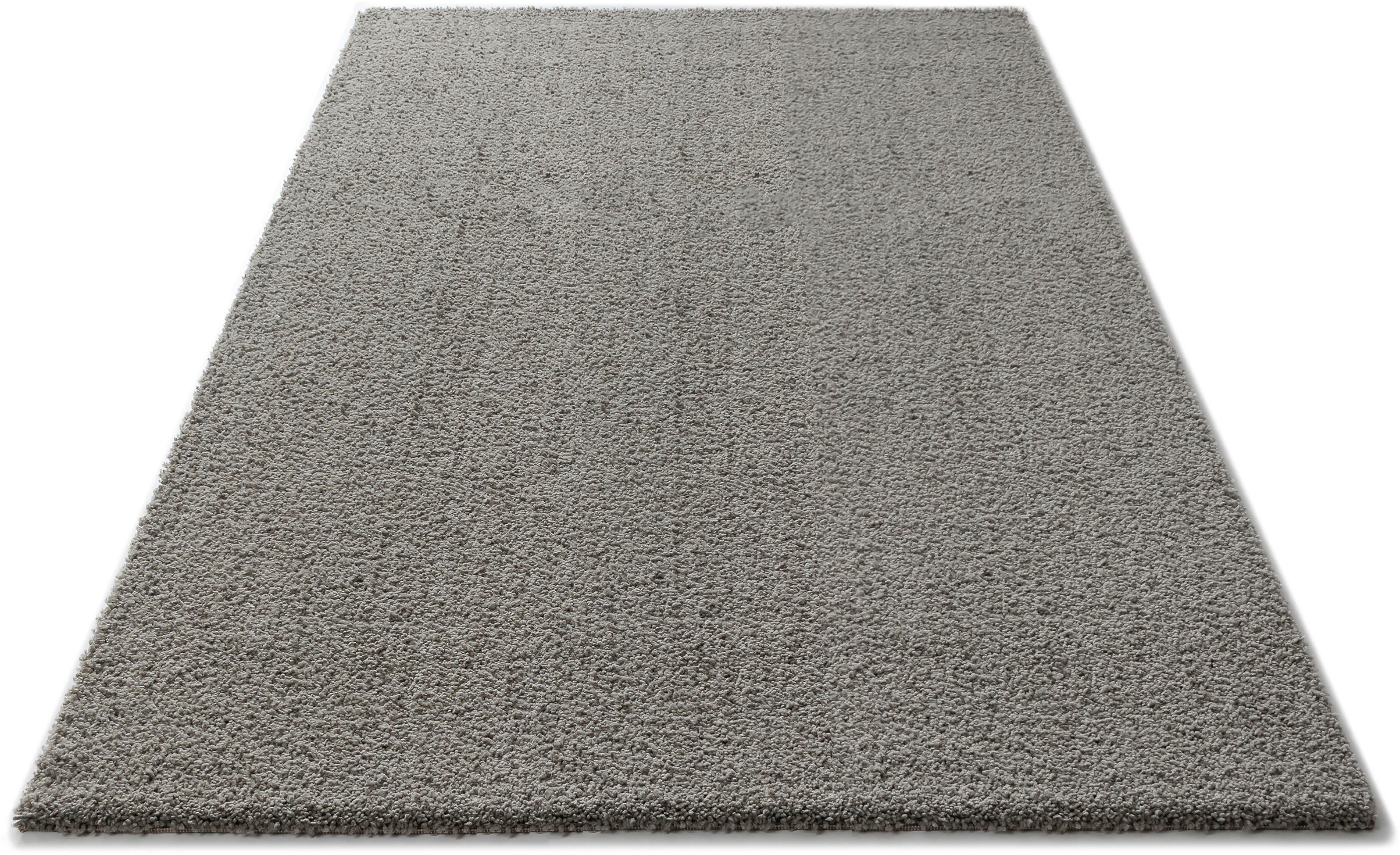 Hochflor-Teppich Ilvi, andas, rechteckig, Höhe: 31 mm, extra flauschig, besonders weich durch Mikrofaser, einfarbig, weich silbergrau | Shaggy-Teppiche