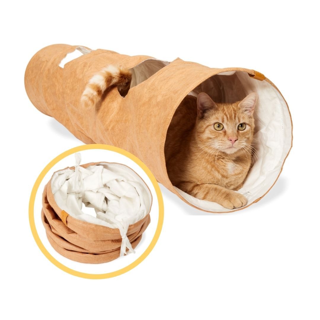 Tiertunnel Katzentunnel I 1,20m I Faltbarer Spieltunnel für Katzen I Cat Tunnel