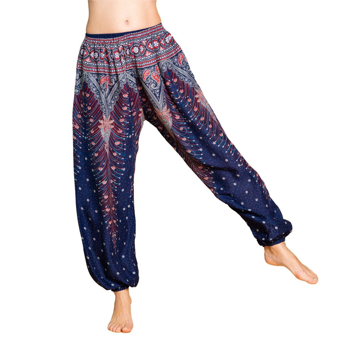 Haremshose Muckhose im Peacock Design leichte Sommerhose als Haremshose