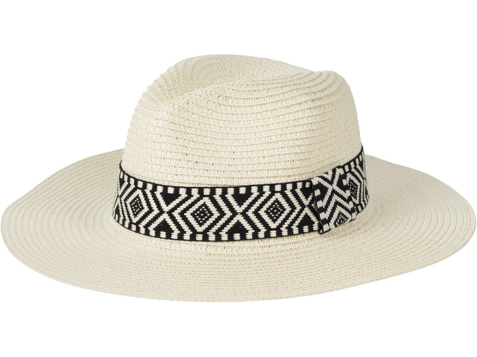 styleBREAKER Sonnenhut Panama Strohhut Hutband Azteken Muster (1-St)