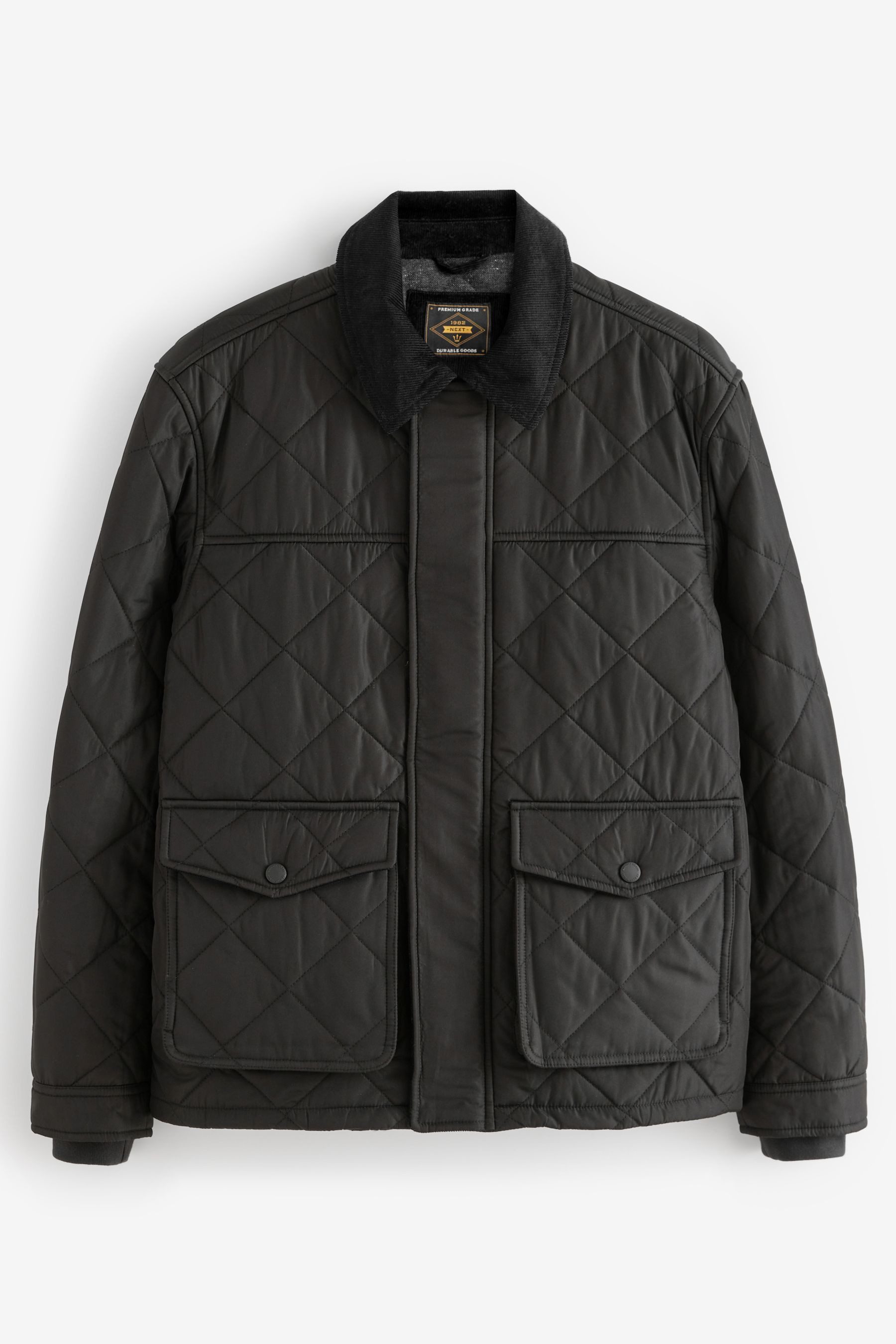 Steppjacke Jacke mit Cordkragen und Rautensteppung