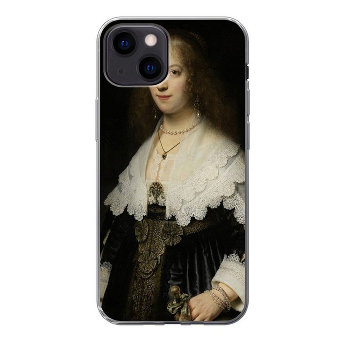 MuchoWow Handyhülle Porträt einer Frau möglicherweise Maria Trip - Gemälde von Rembrandt Handyhülle Apple iPhone 13 Mini Smartphone-Bumper Print Handy