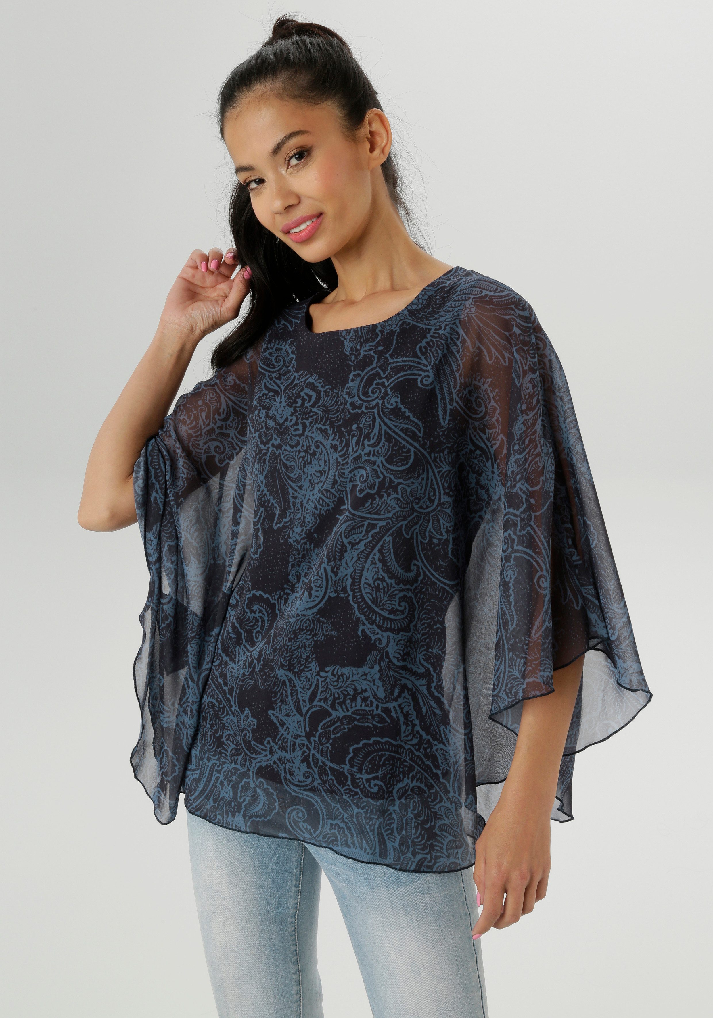 Aniston SELECTED Chiffonbluse im modischen Lagenlook günstig online kaufen