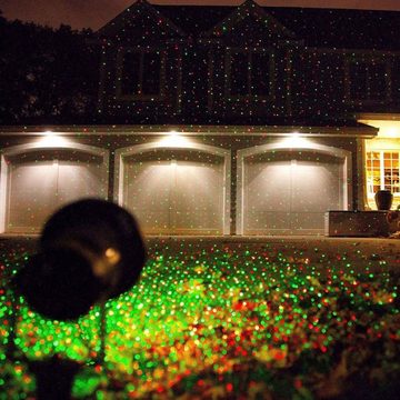 Globo Gartenstrahler, LED-Leuchtmittel fest verbaut, Farbwechsel, Rot, Grün, LED Außen Steck Leuchte Laser Garten Hauswand Licht Effekte