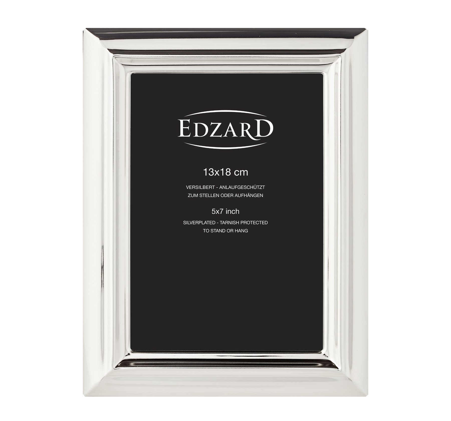 EDZARD Bilderrahmen Florenz, anlaufgeschützt, versilbert und 2er 13x18 Set für Foto cm