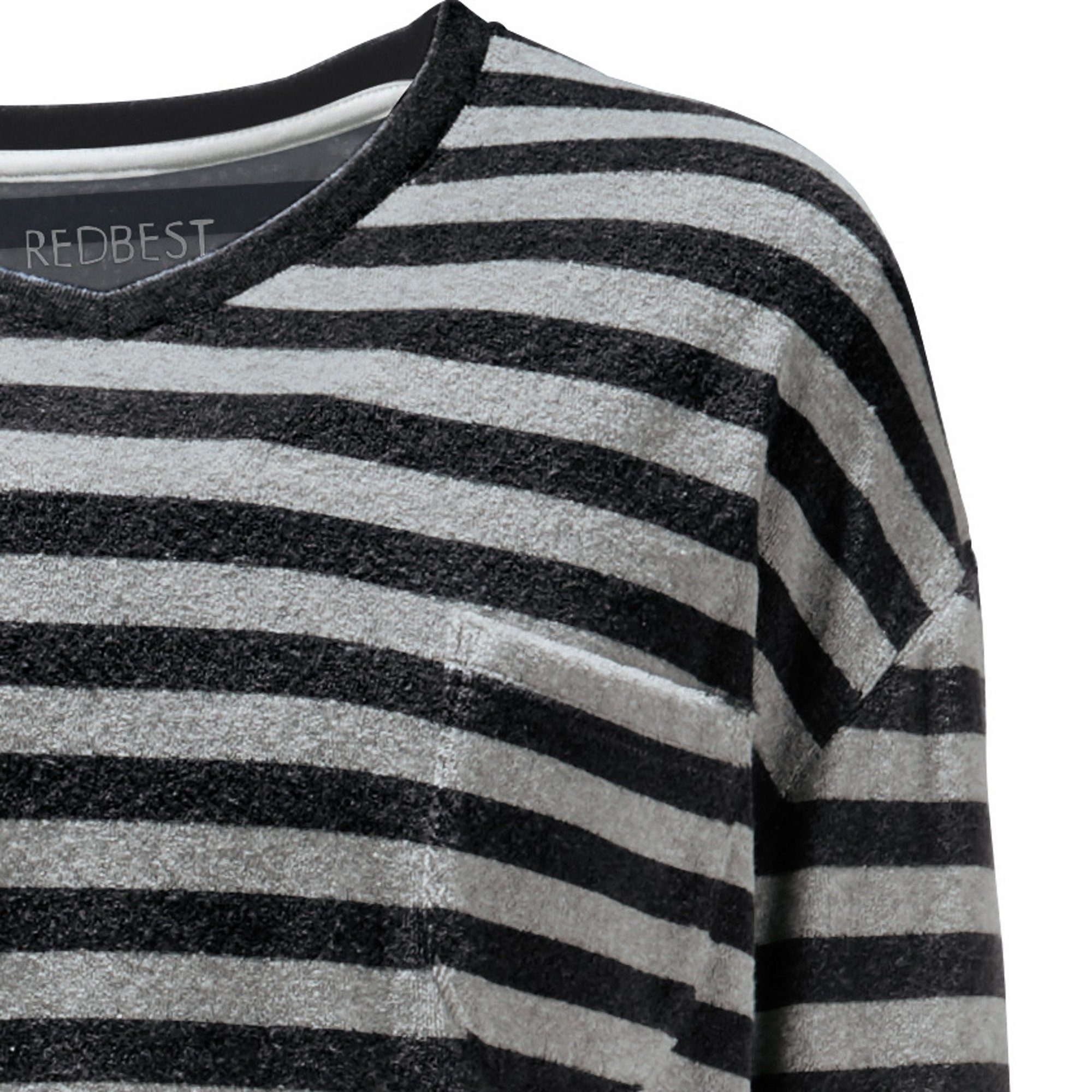 REDBEST Pyjama Herren-Schlafanzug Frottee Streifen