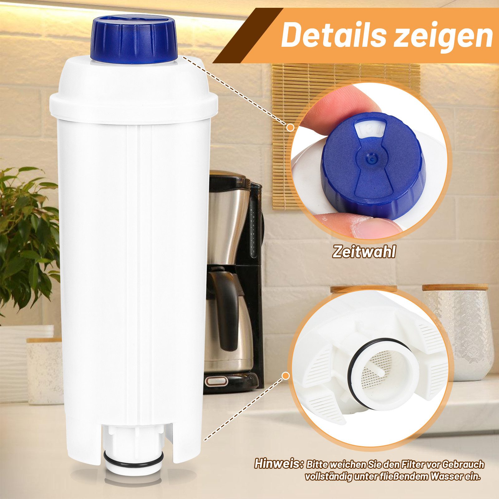 Clanmacy Wasserfilter 2-10x Wasserfilter für Delonghi kompatibel für DLSC002 ECAM ETAM
