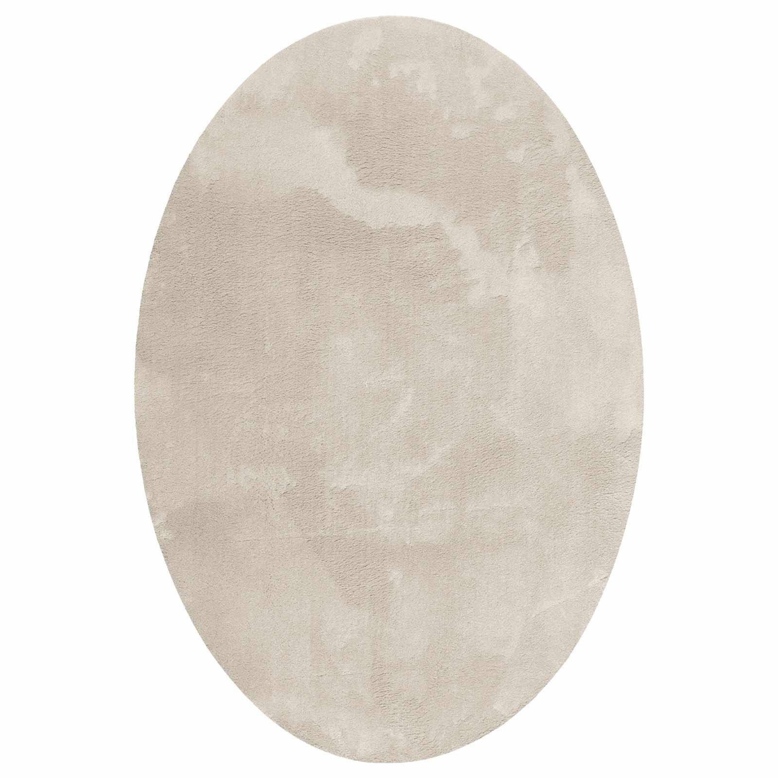 vidaXL Teppich Bereichsteppiche Oval HUARTE Beige 140 x 200 cm 100 %Polyester, Oval