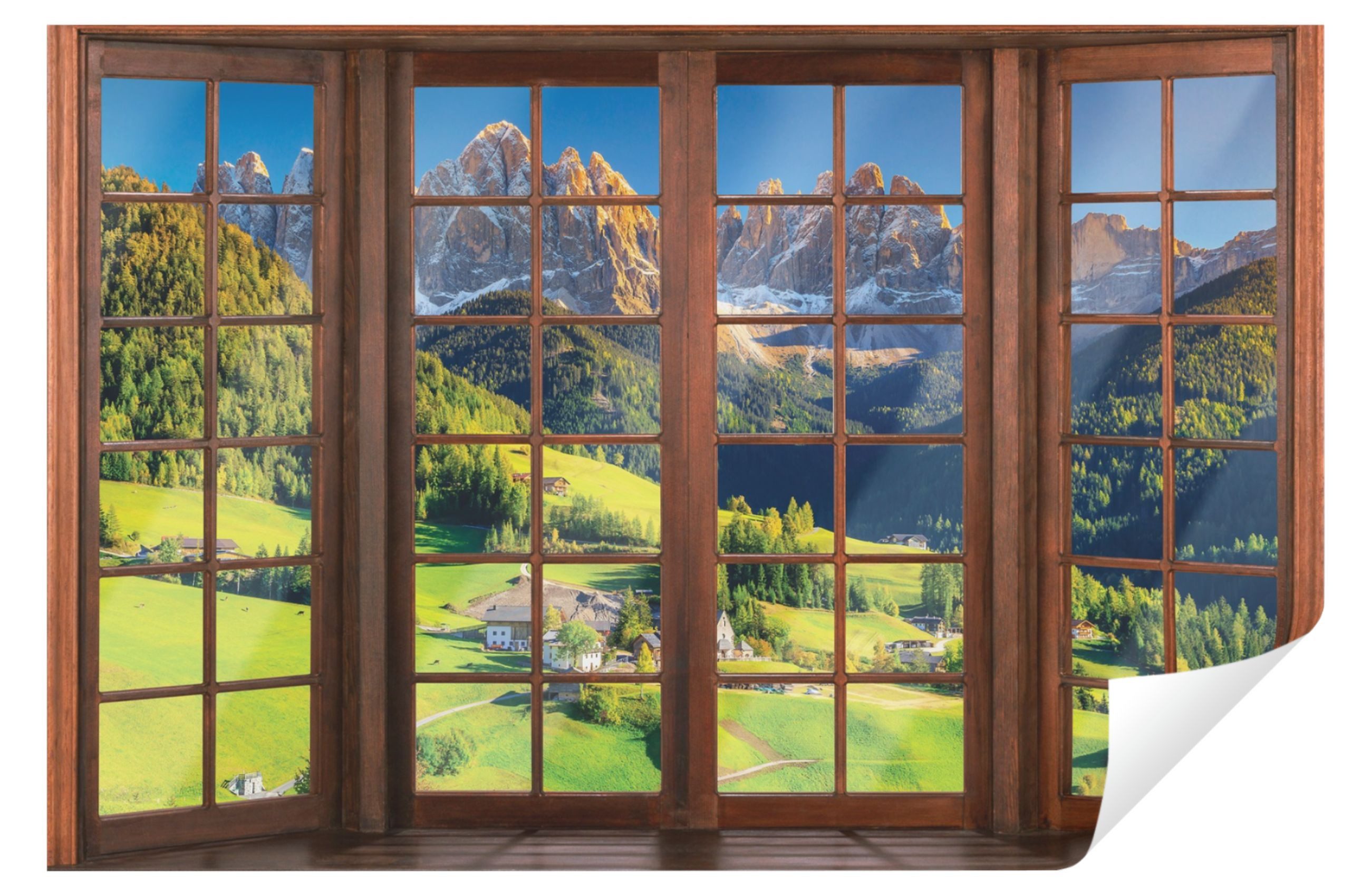 Wallarena Fototapete 3D EFFEKT Fenster Berge günstig online kaufen