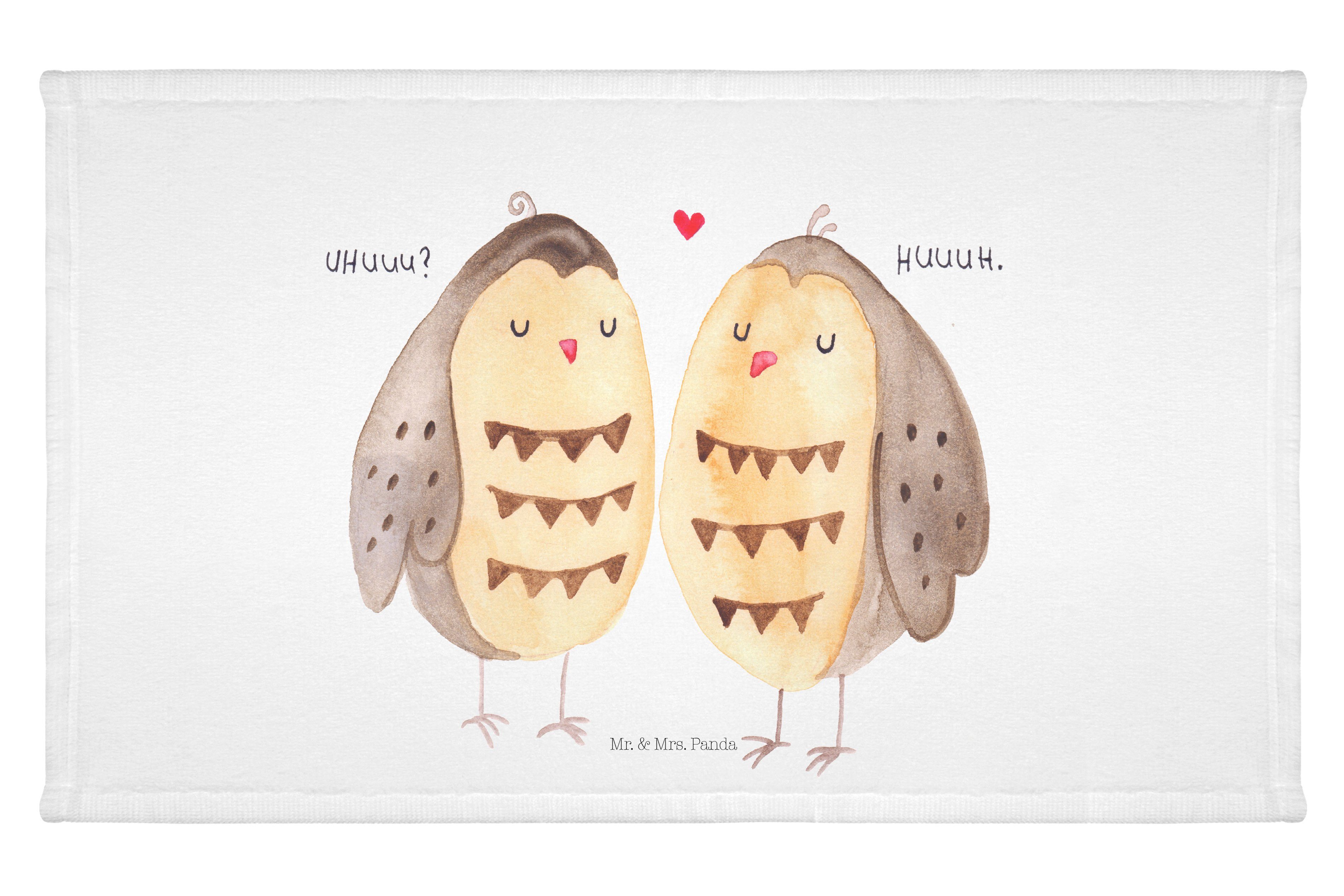 Mr. &amp; Mrs. Panda Handtuch »Eule Liebe Weiß Hochzeit Spruch