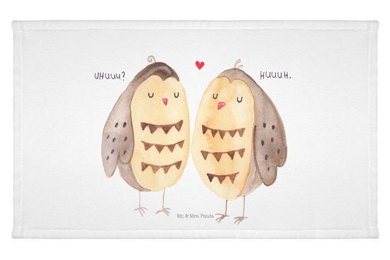 Mr. &amp; Mrs. Panda Handtuch »Eule Liebe Weiß Hochzeit Spruch