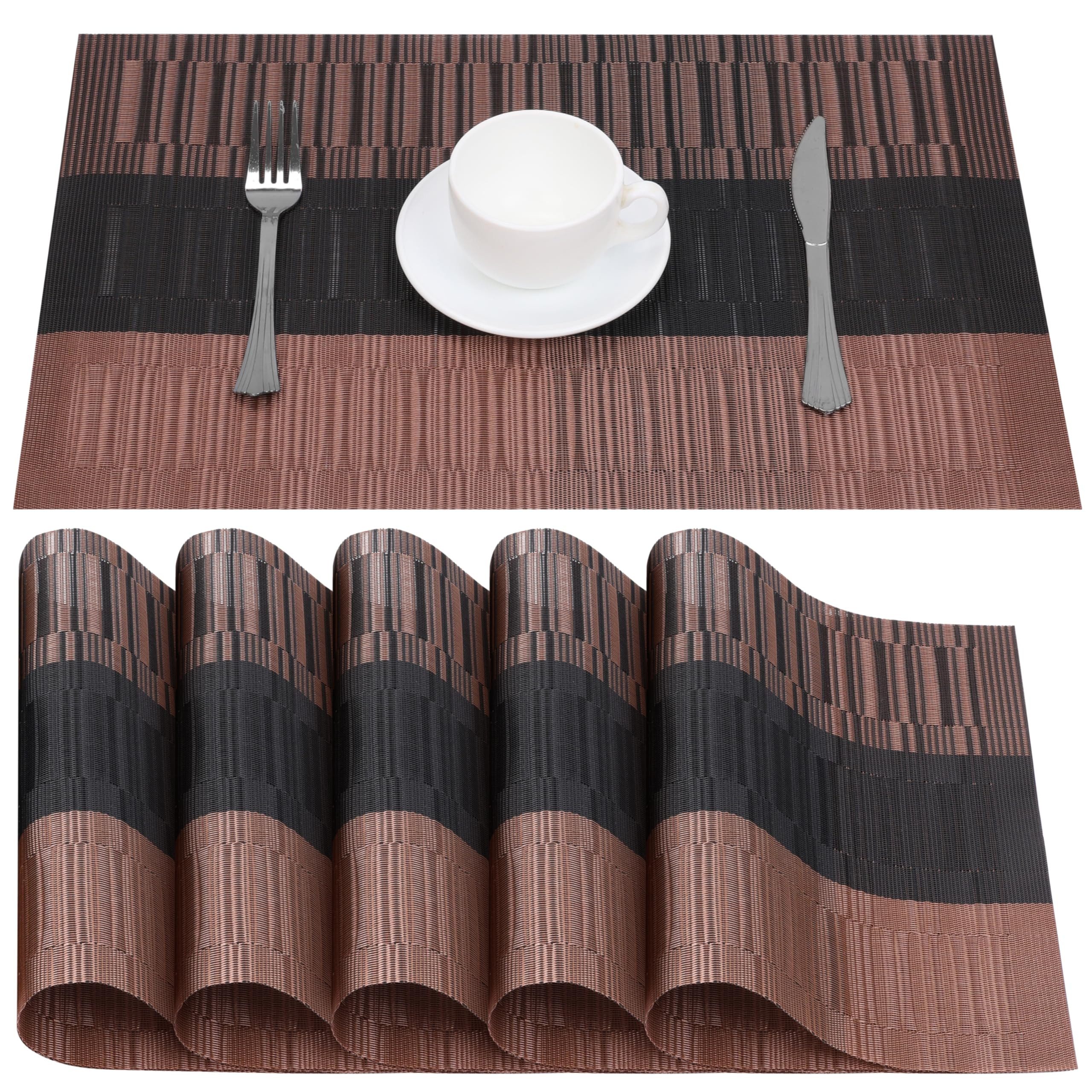 Belle Vous Platzset Belle Vous 30 x 45cm 6er Pack kupferfarbene & Schwarze günstig online kaufen