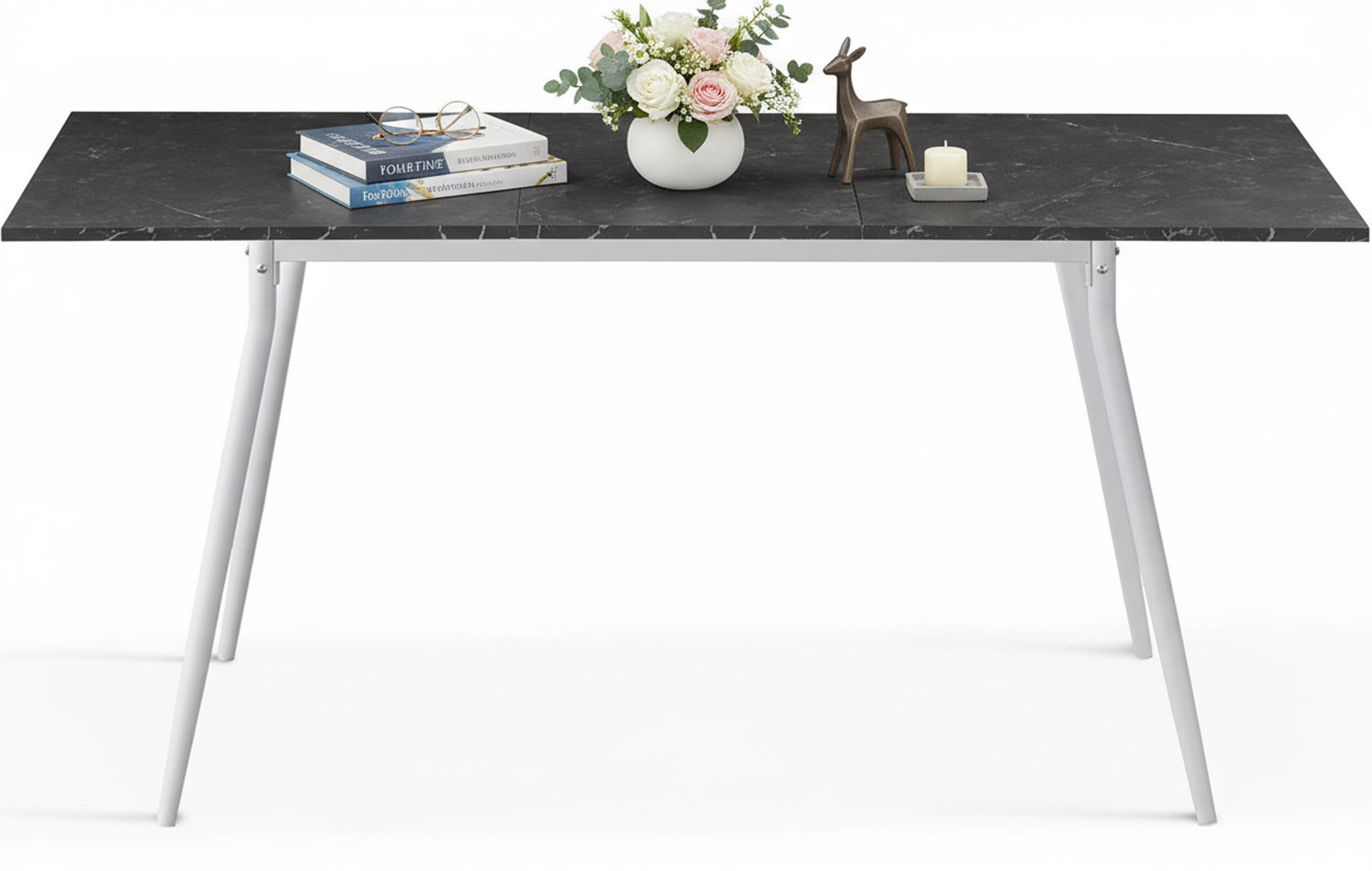 B&D home Esstisch LIO, Metallgestell schwarz oder weiß, ausziehbar, 4-6 Per günstig online kaufen