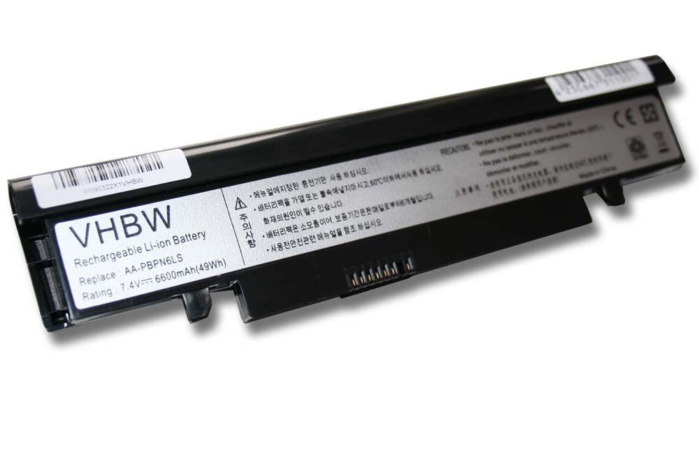 vhbw kompatibel mit Samsung NC110, NP-NC210, NC210, NP-NC110 Laptop-Akku Li-Ion 6600 mAh (7,4 V)