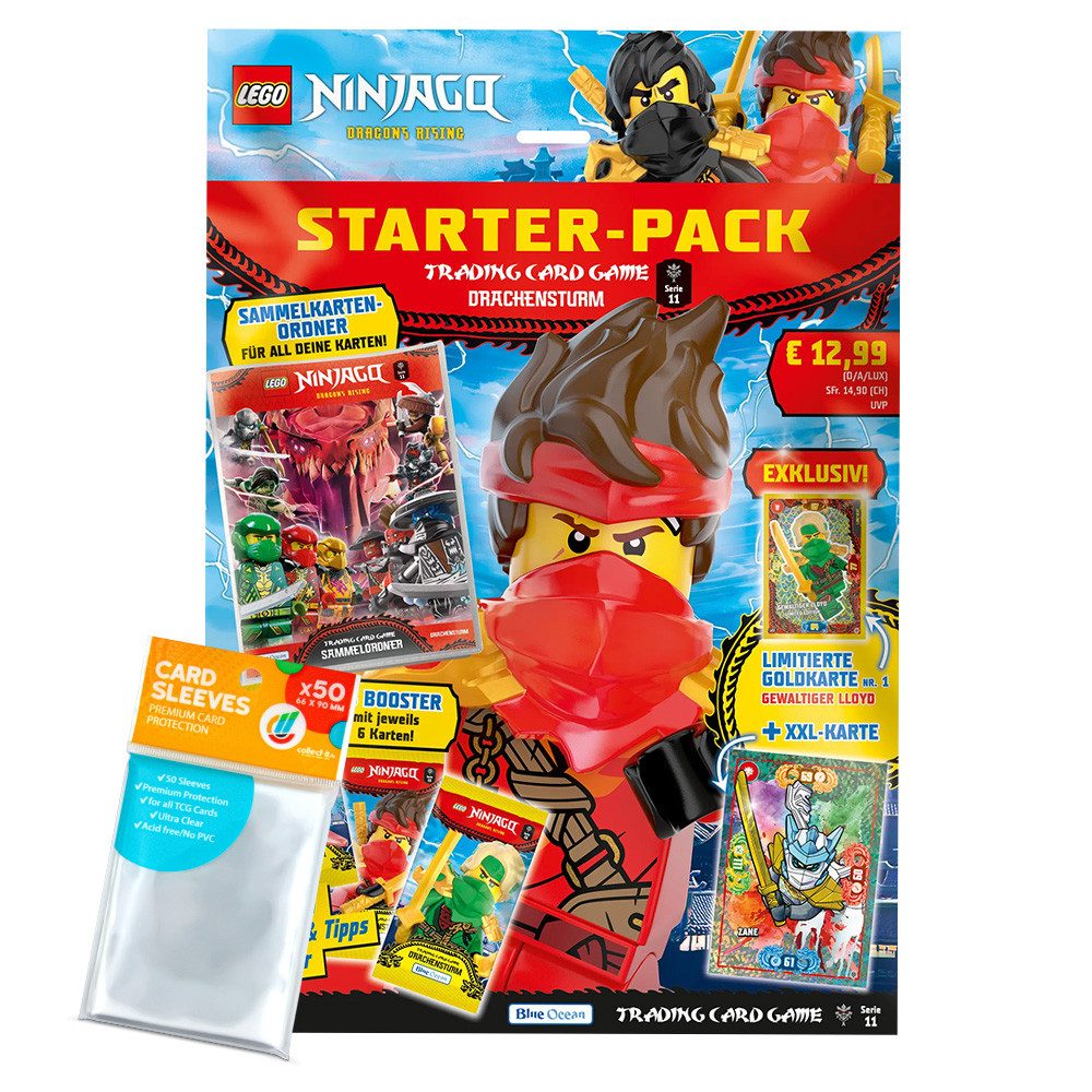 Blue Ocean Sammelkarte LEGO Ninjago Serie 11 Trading Cards - 1 Starter + collect-it Hüllen