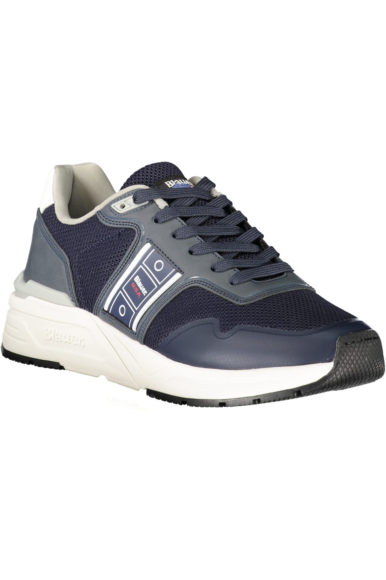 Blauer Sneaker Blauer Herrensportschuh in Blau mit Kontrasten und