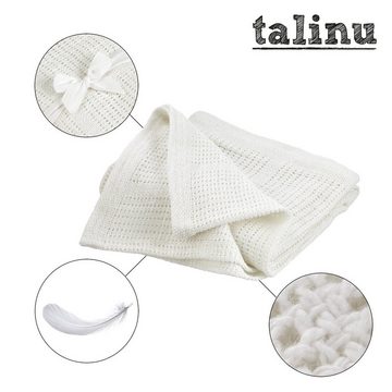 Kinderdecke High-Quality Cotton Baby Blanket, 70x90 cm, Talinu, 100% Baumwoll-Babydecke, 70x90 cm, Geschenkschleife