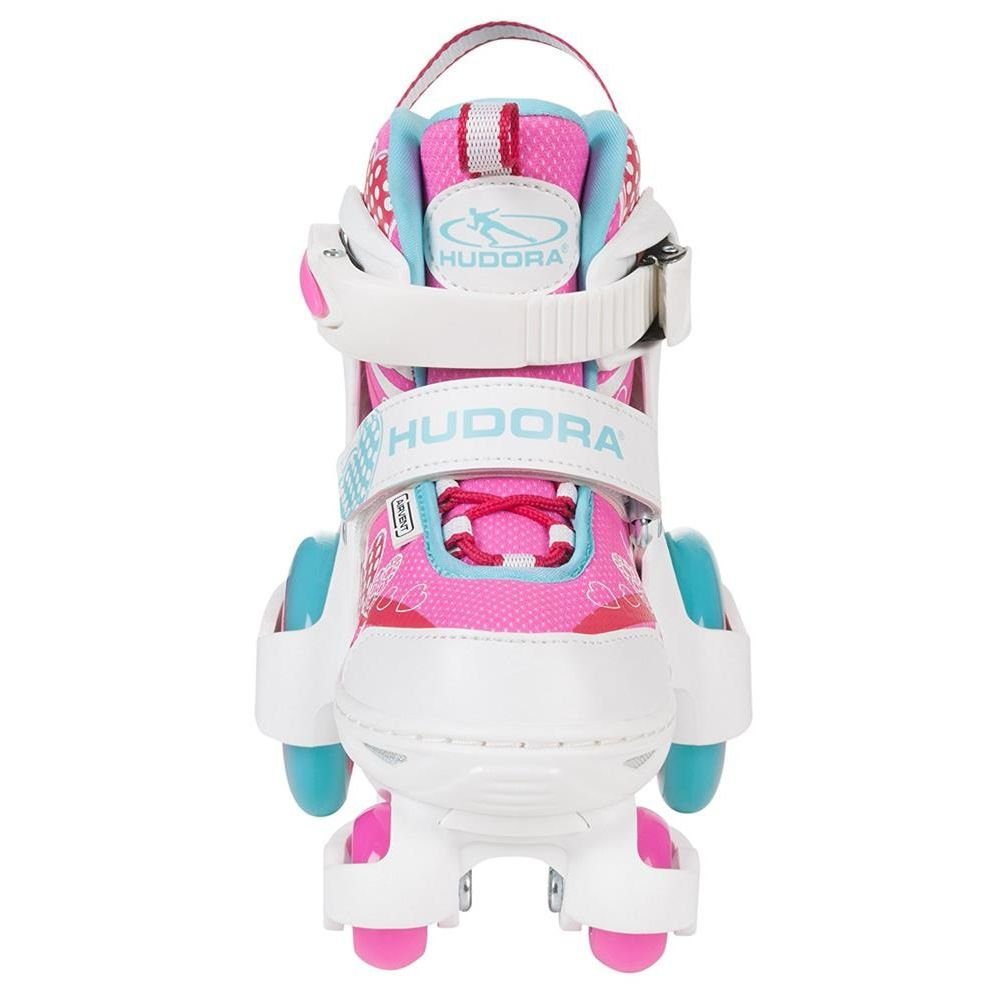 Hudora Rollschuhe My First Quad 2.0 Girl, Größe 30-33, Rollerskates für Mädchen, pink