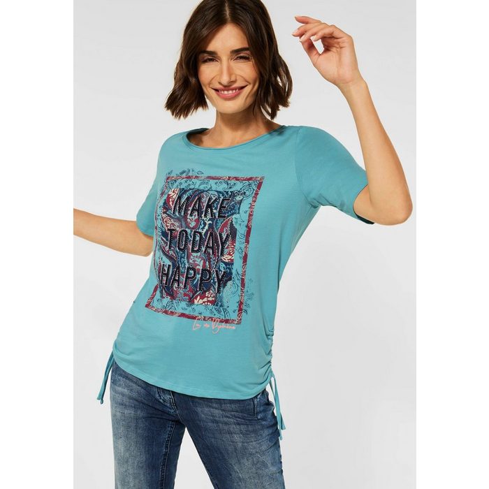 Cecil T-Shirt mit seitlichen Tunnelzugbändern