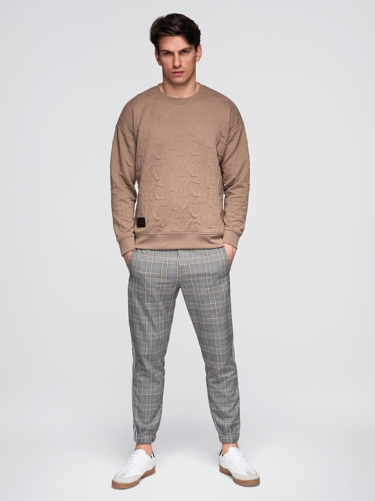OMBRE Sweatshirt Sweatshirt RELAXED FIT mit geprägten Buchstaben