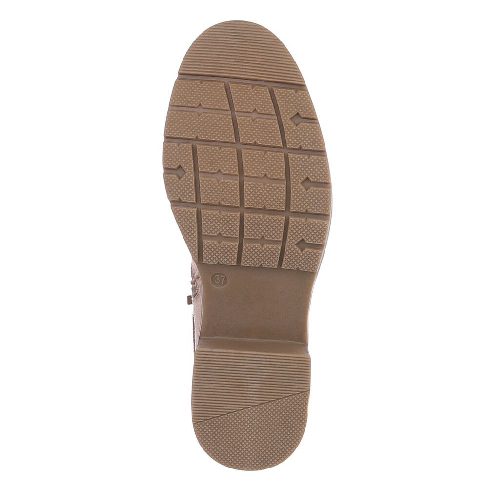 Ital-Design Stylische Stiefeletten für Damen mit Reißverschluss und Komfort Stiefelette (90514957) Blockabsatz Stiefeletten in Hellbraun – Bild 3 von 5