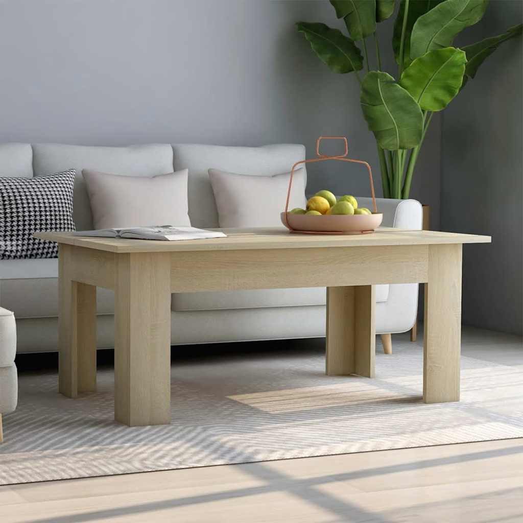 furnicato Couchtisch Eleganter 100 x 60 x 42 cm in Sonoma-Eiche (1-St), Robuster Wohnzimmertisch mit breiter Ablagefläche für das Zuhause