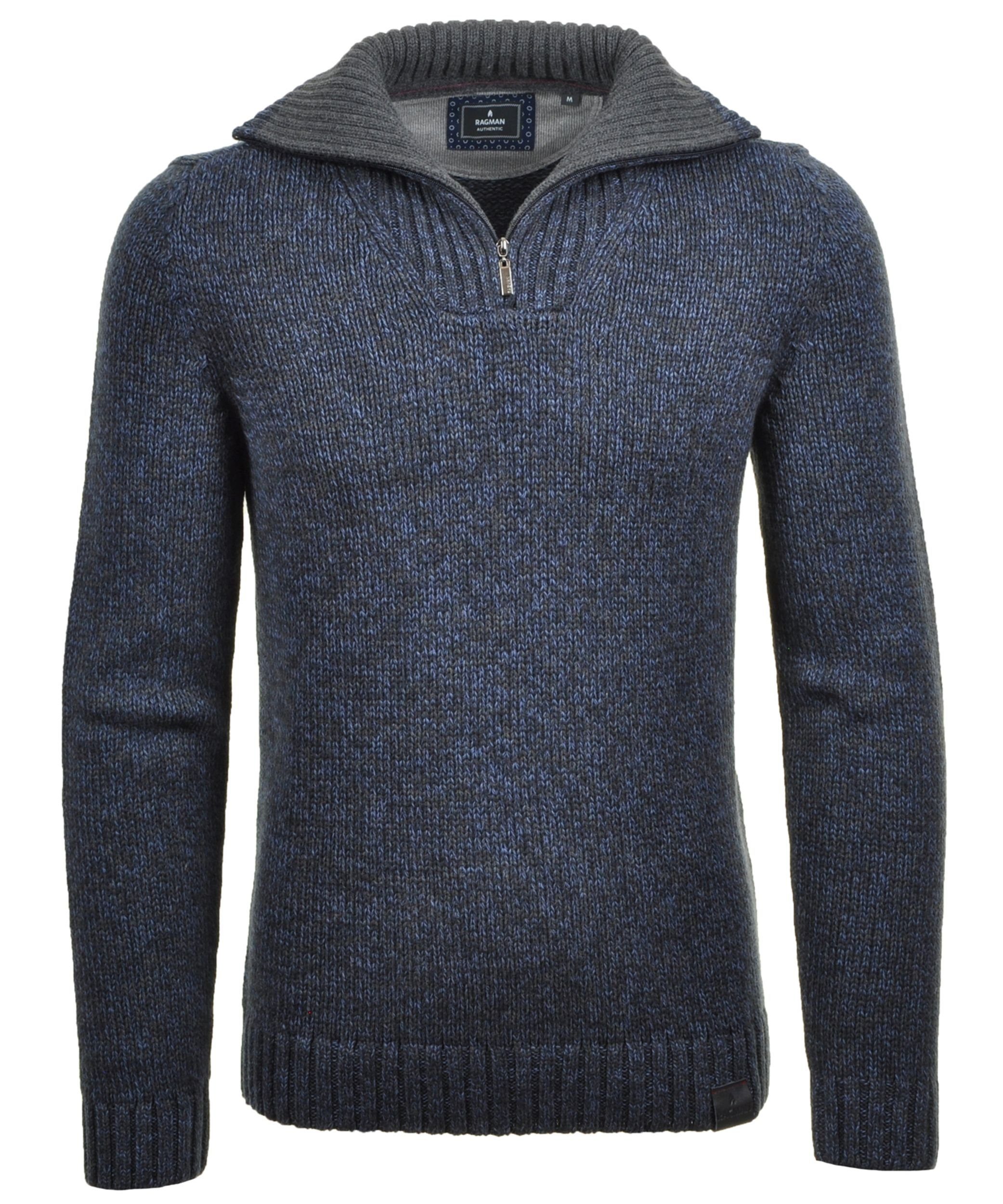 Kapuzenpullover Tweed-Pullover mit Troyer