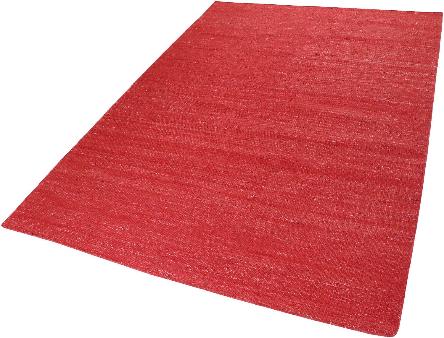 Teppich Rainbow Kelim, Esprit, rechteckig, Höhe: 5 mm, Flachgewebe aus 100% Baumwolle, Wohnzimmer, Kinderzimmer, einfarbig rot