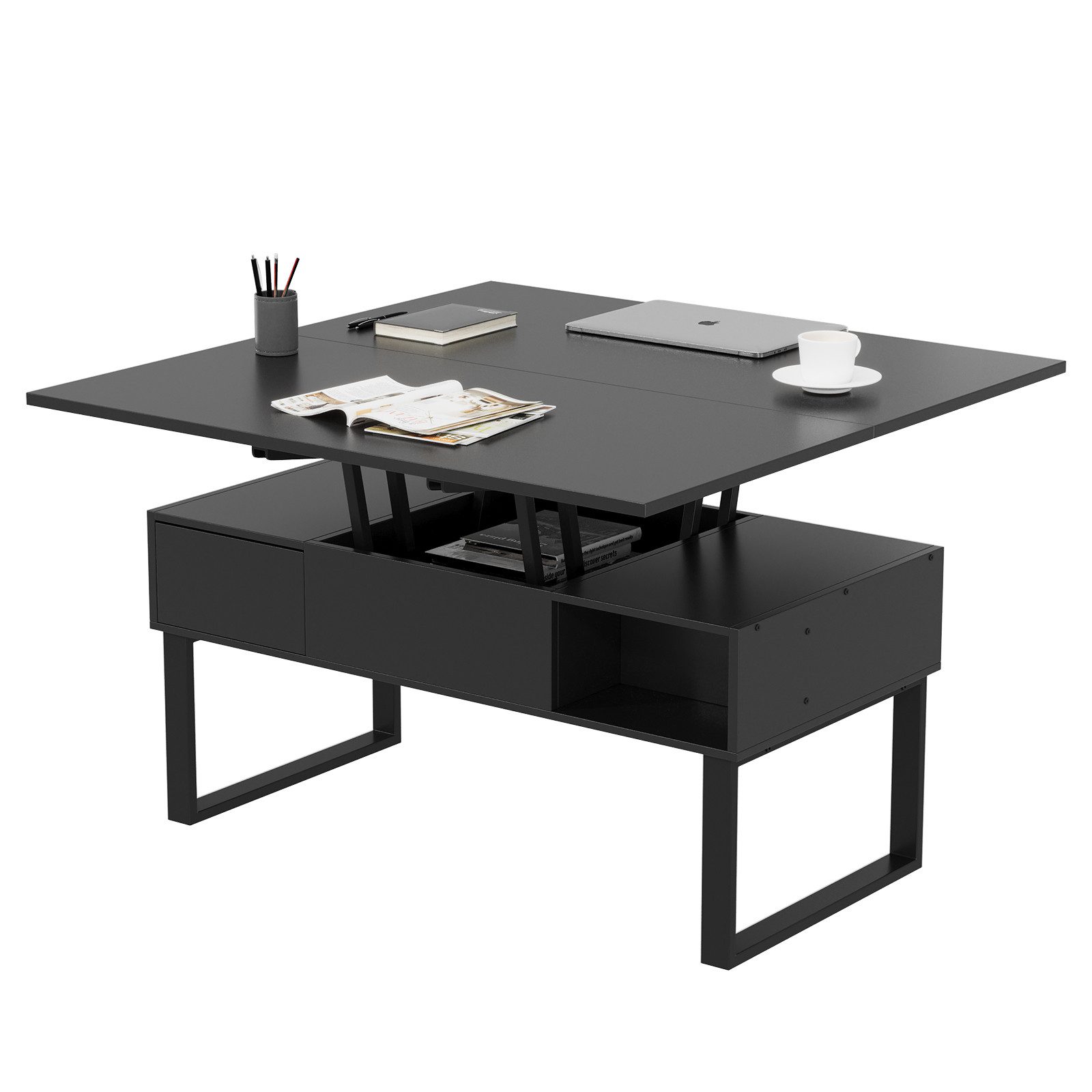 VOWNER Couchtisch 3-in-1-Multifunktions-Wohnzimmertisch, Höhenverstellbar, günstig online kaufen