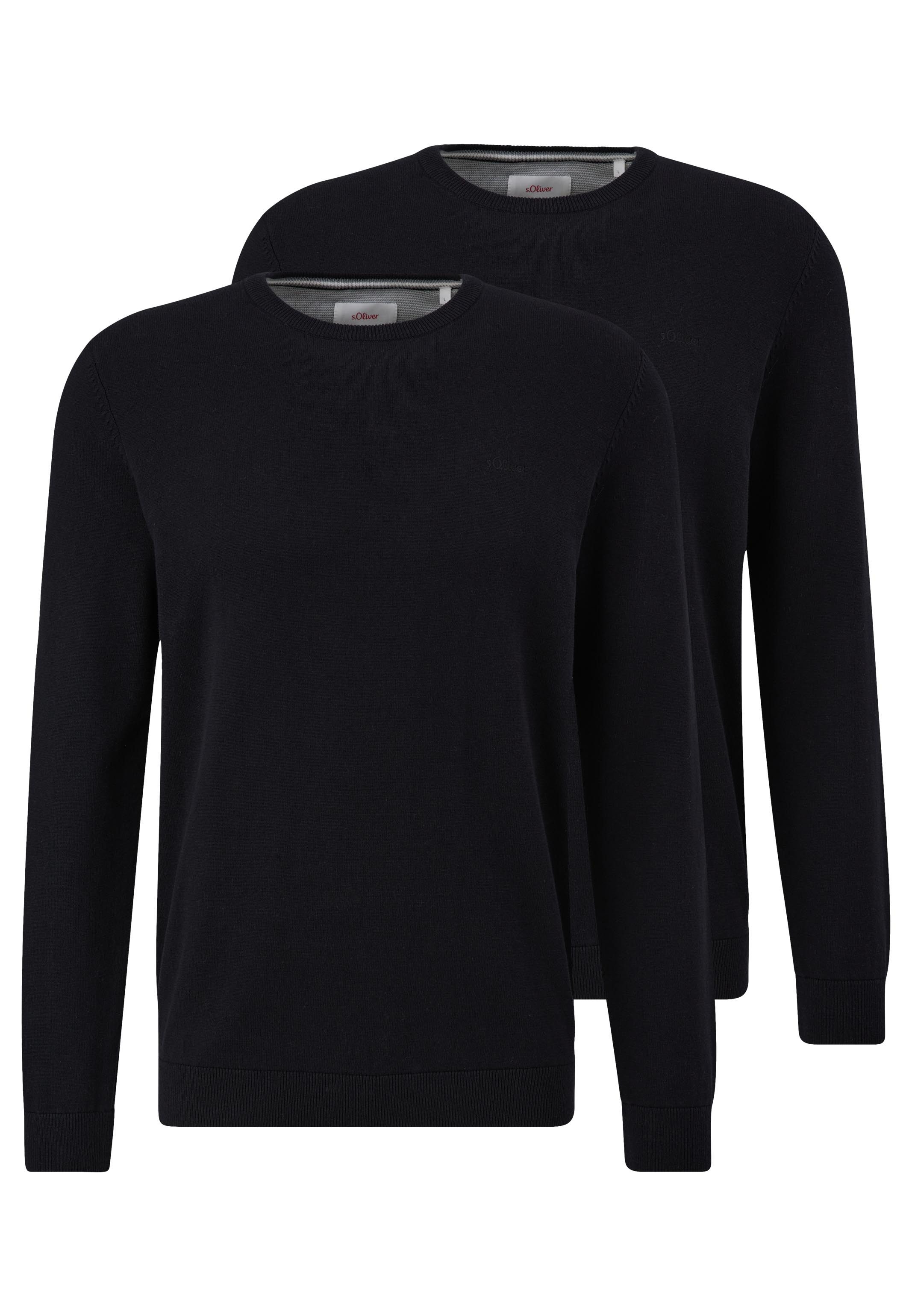 s.Oliver Rundhalspullover 2er Pack Basic (Spar-Set, 2-tlg) Pullover - Baumwolle - Atmungsaktiv - Angenehm weiches Material. Reduzierter Preis € 69,95. Unverbindliche Preisempfehlung € 79,98
