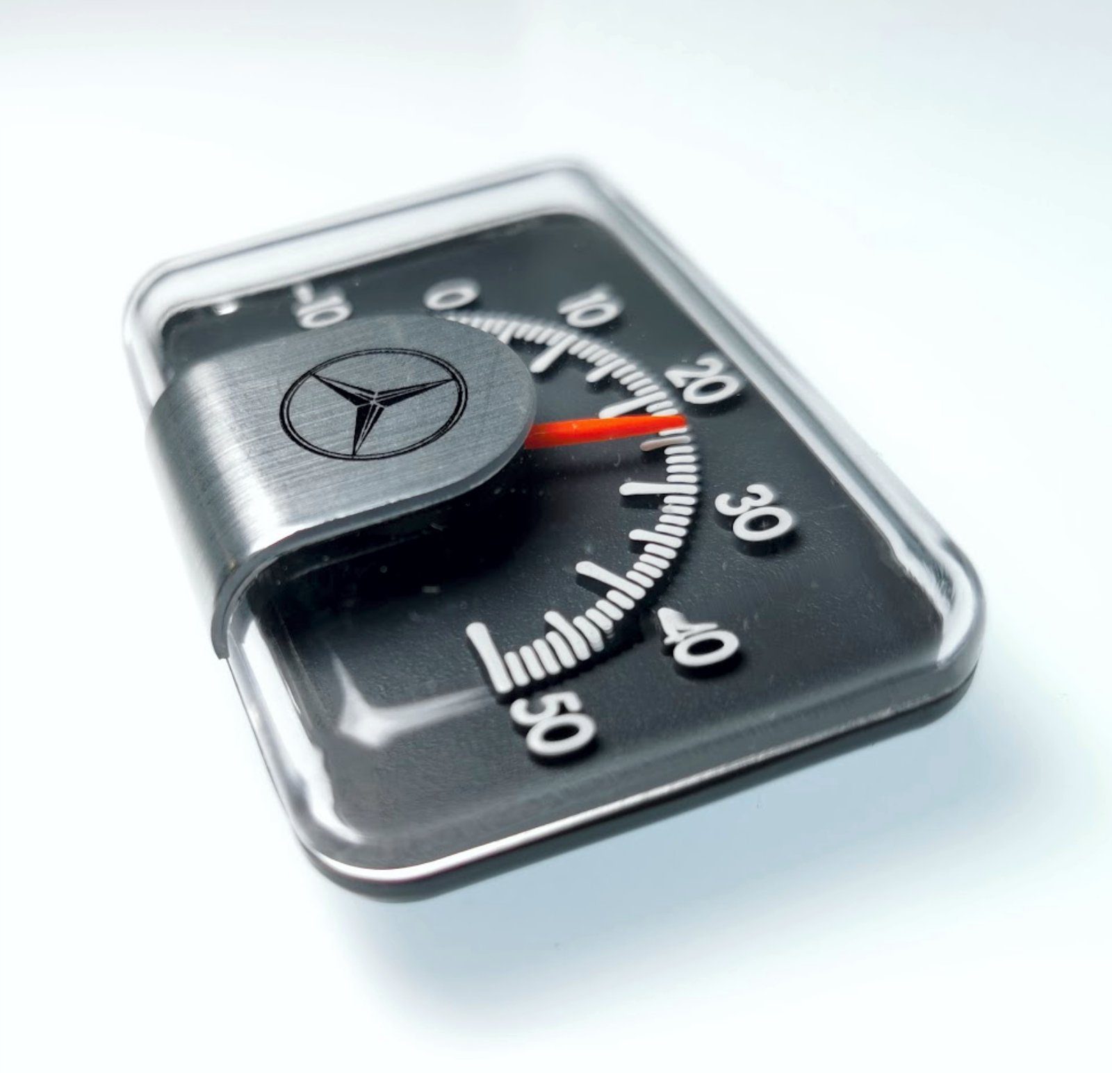 Mercedes Benz Raumthermometer Original Bimetall Reliefskala Auto Thermometer 679970.51 aus 1982