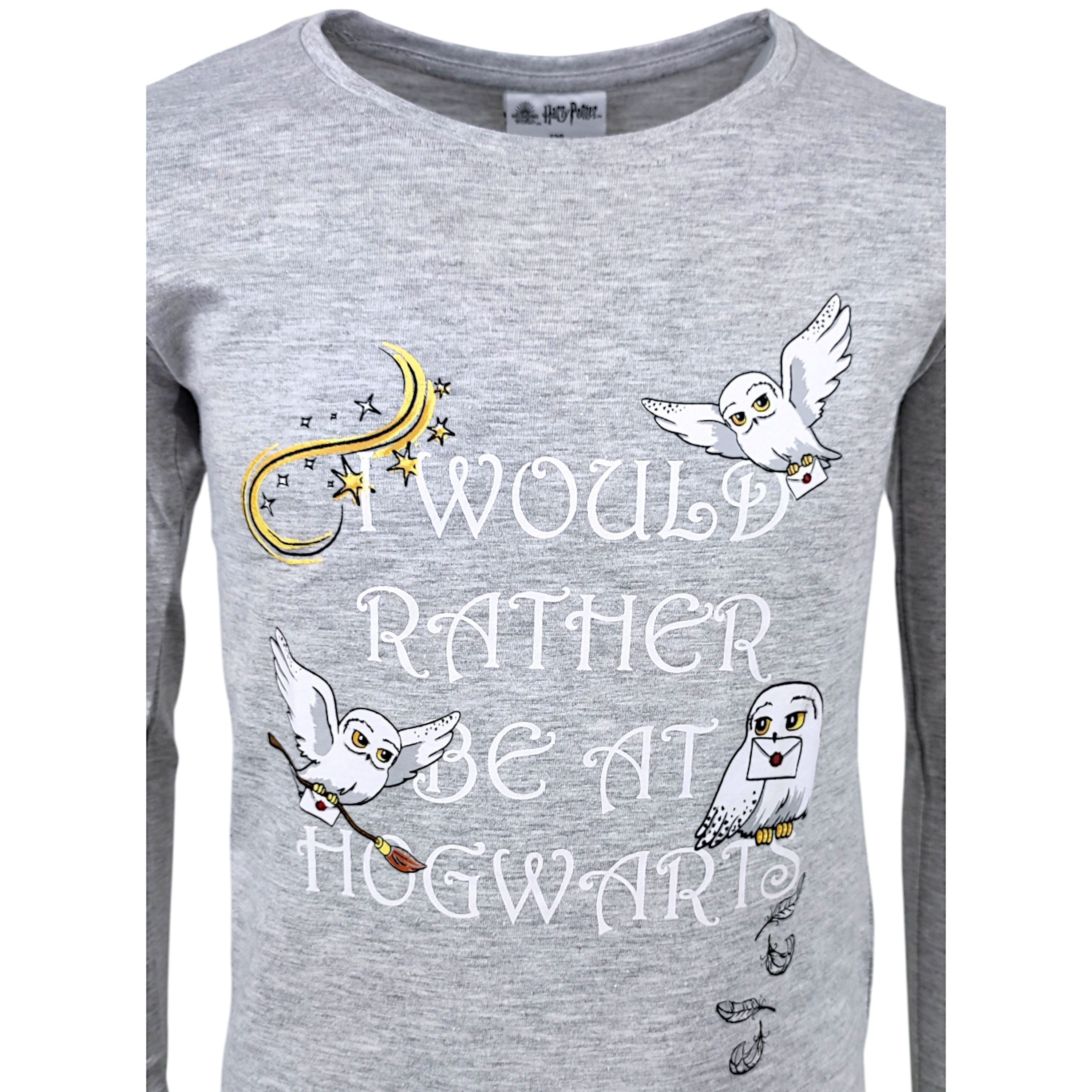 Harry Potter Langarmshirt Hedwig Der Eule Mädchen Shirt aus Baumwolle Gr. 104 - 134 cm