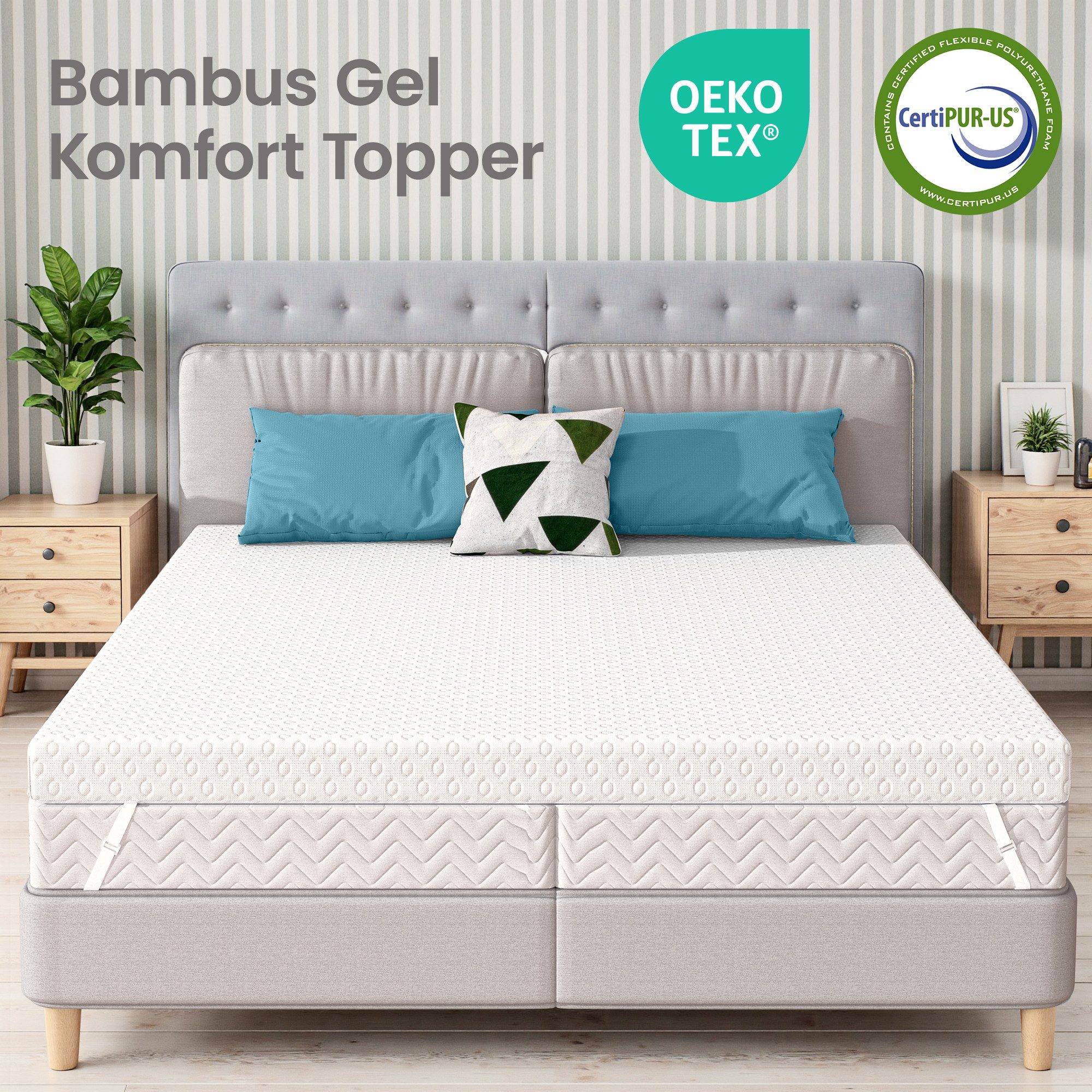 ChaCool, Topper Matratzentopper mit Zwei Schichten -10 cm, Waschbar Bambusf günstig online kaufen