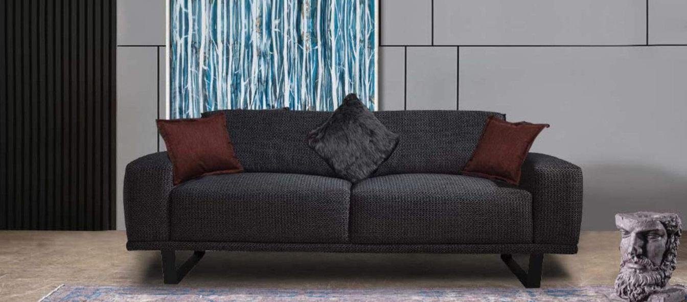 Teile, 3 Design Luxus Europe Schwarzer Sofa Sitzer Made Sofas, Wohnzimmer JVmoebel - 3-Sitzer Möbel 1 in