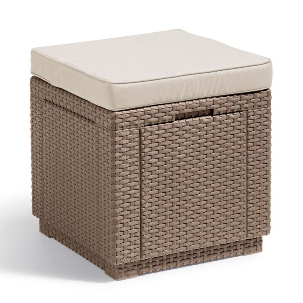 Allibert Stauraumhocker »Allibert Hocker mit Kissen Cube Stauraum