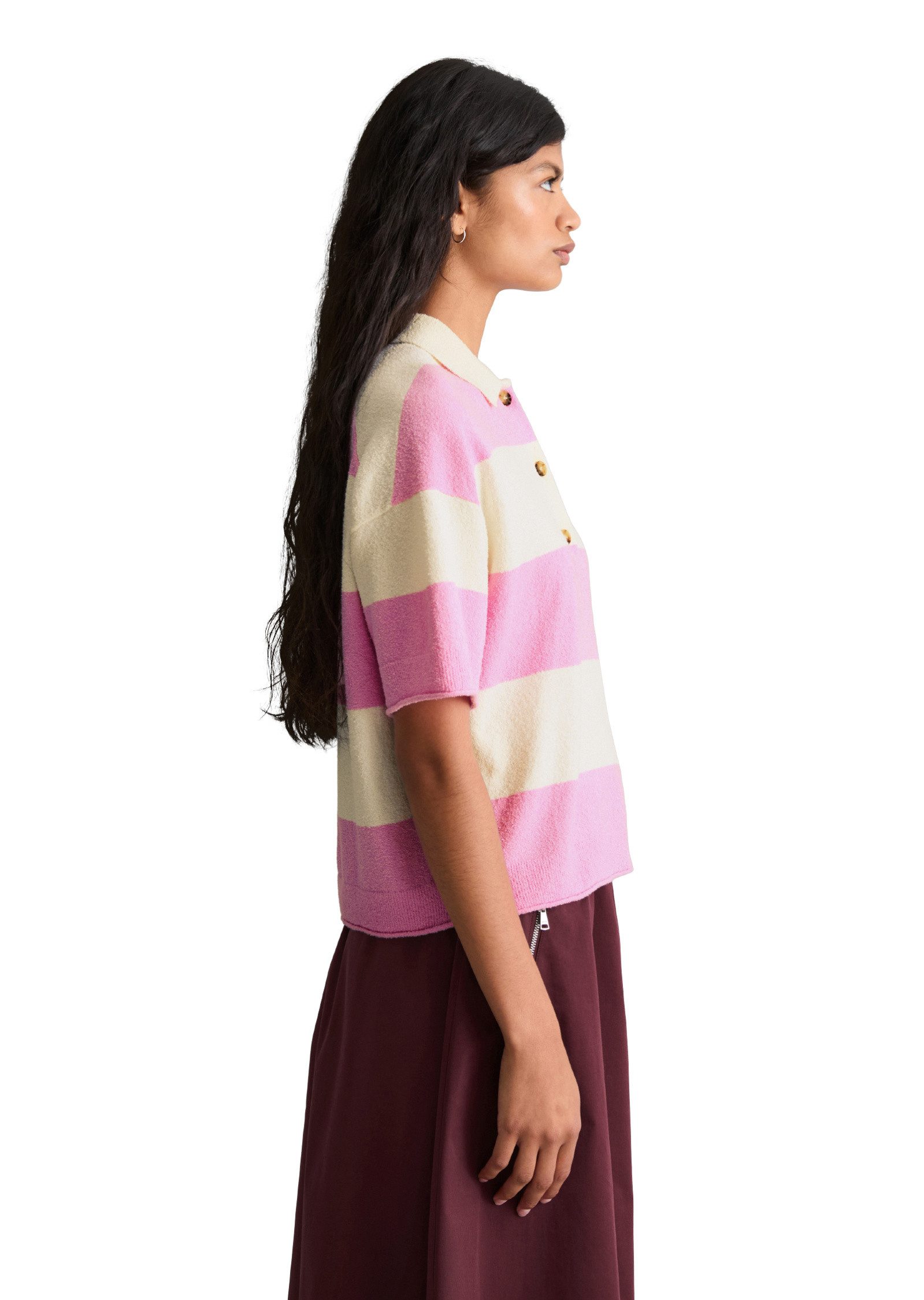 Marc O'Polo DENIM Poloshirt aus Crinkled Organic Cotton-Mix