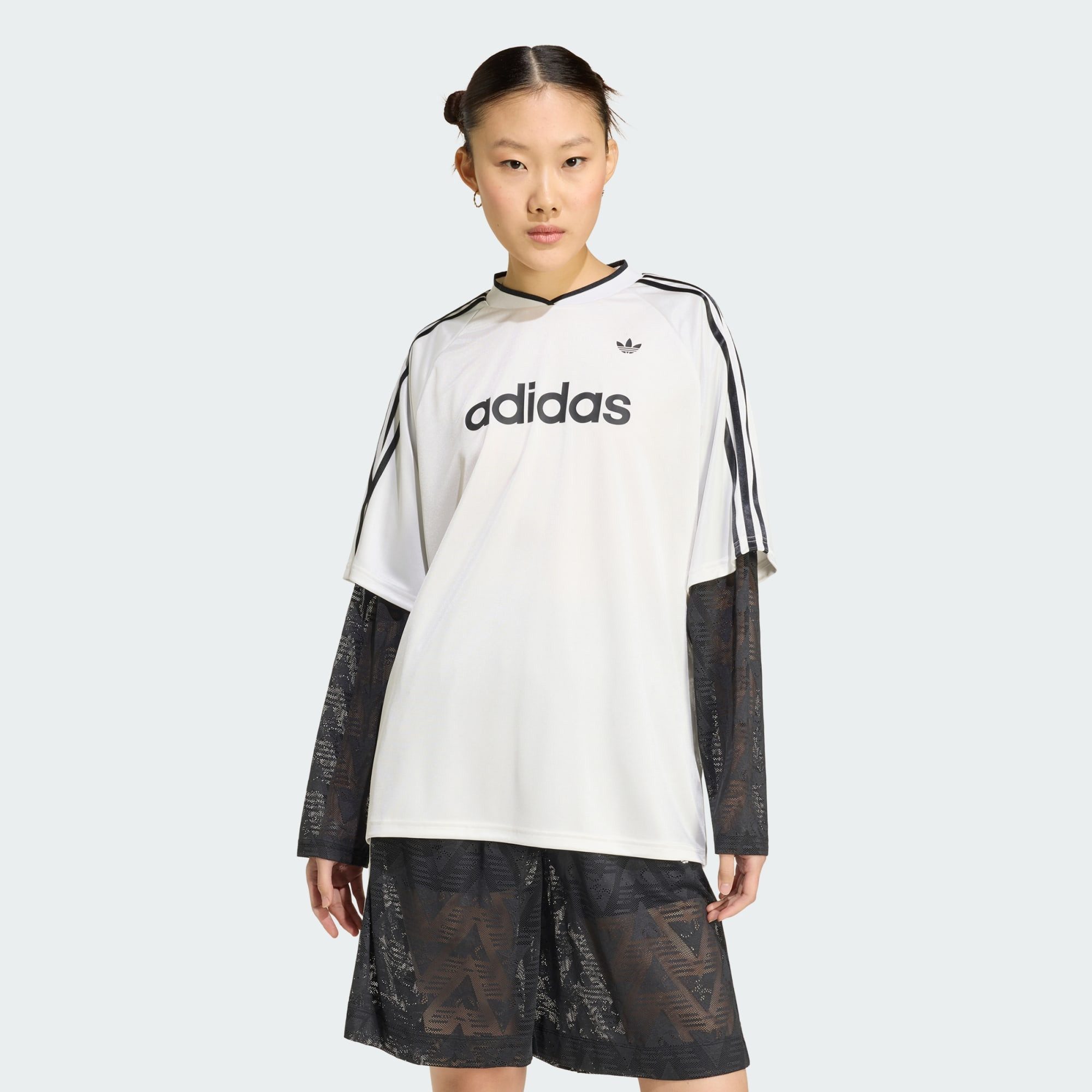 adidas Originals Longsleeve LANGARMTRIKOT MIT SPITZE (1-tlg)