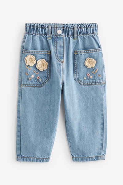 Next Mom-Jeans Mom-Jeans mit Häkelblume (1-tlg)