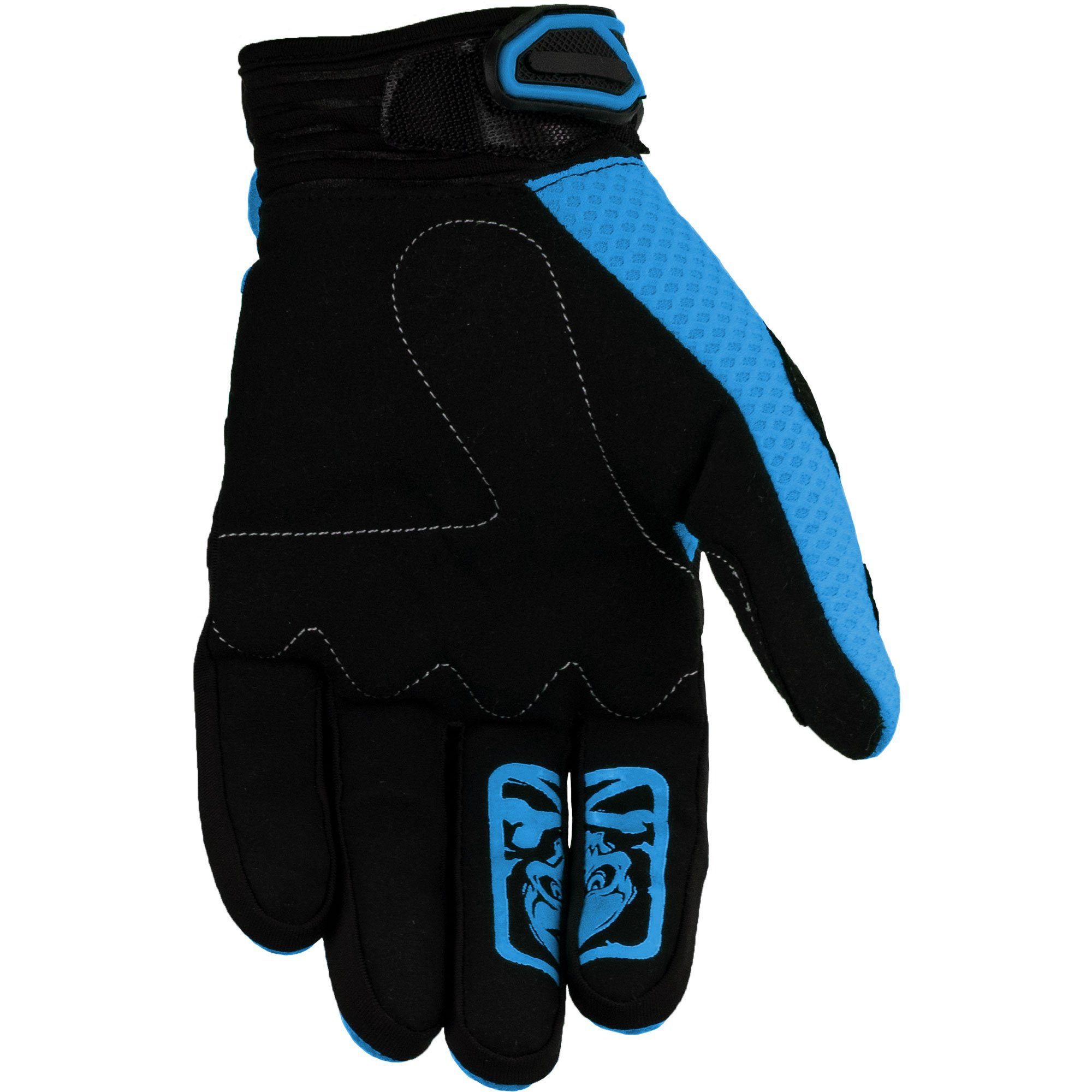 Motorradhandschuhe Faustschlag blau Weiteneinstellung