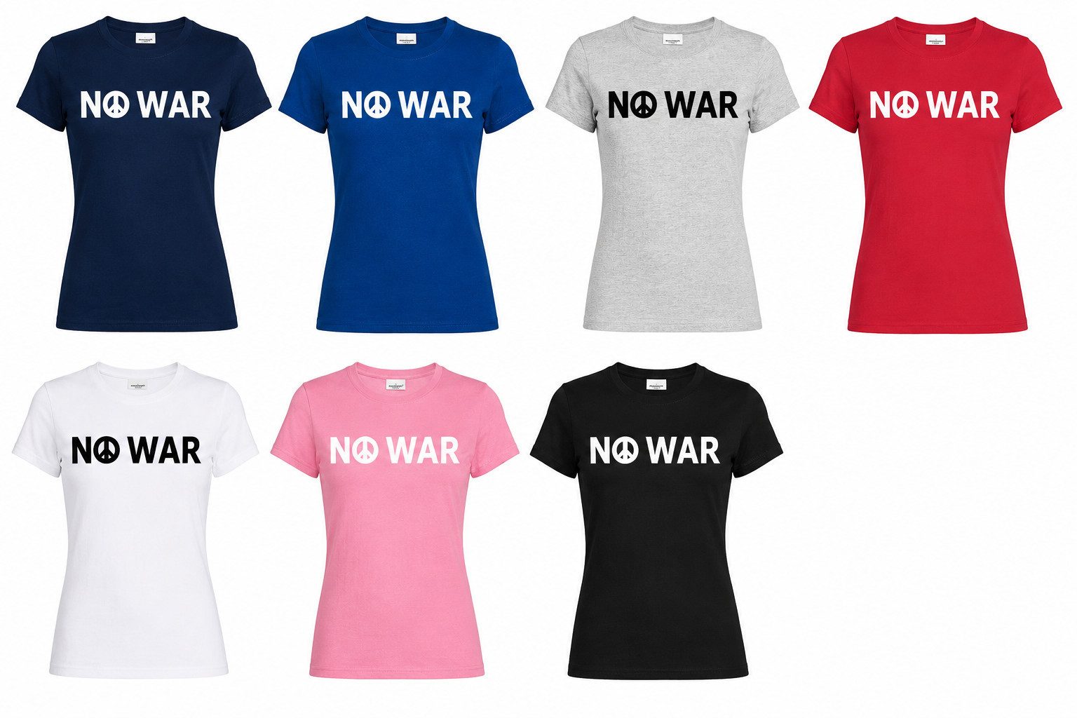 T-Shirt No War D Damen T-Shirt Statement Print Friedenssymbol Tee