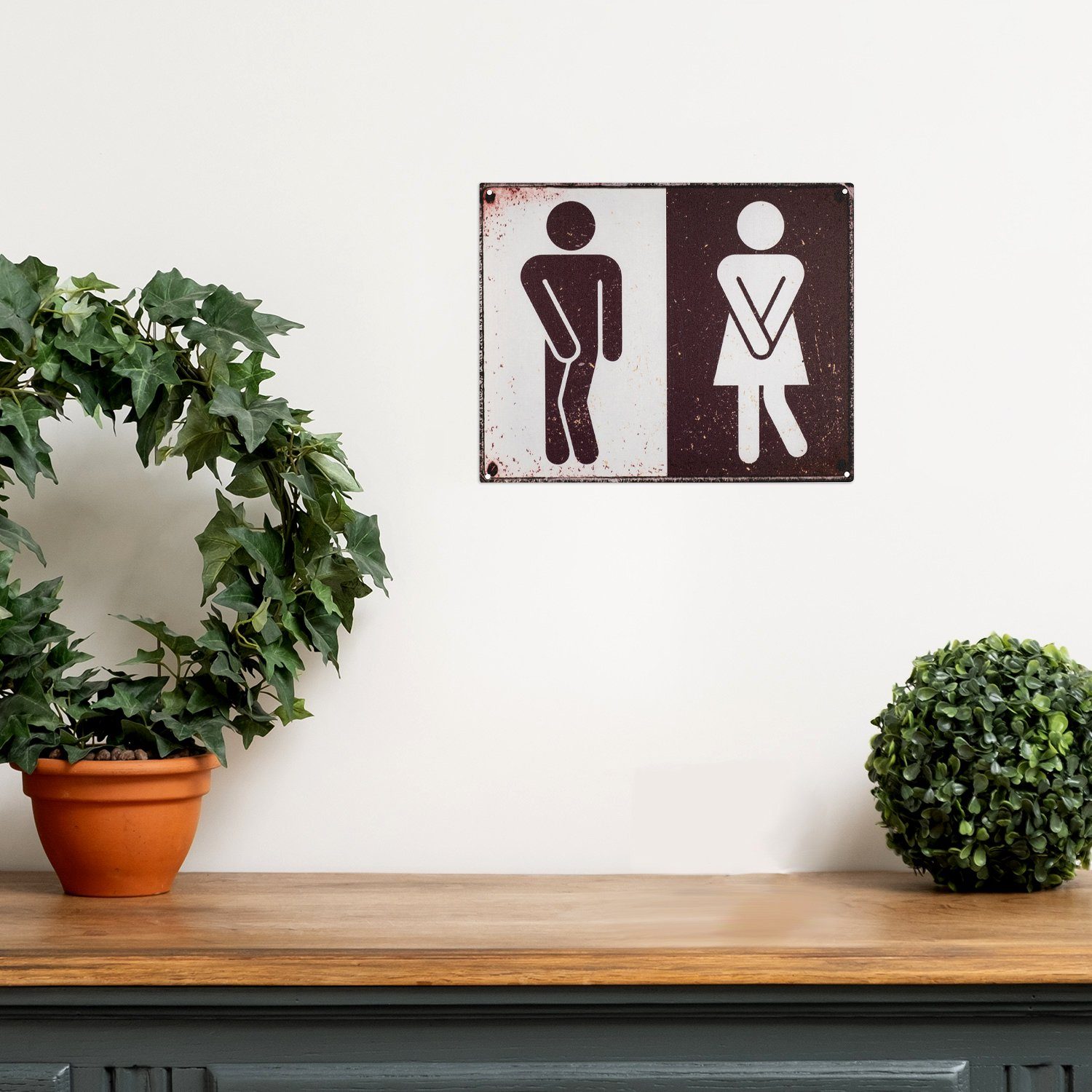 Moritz Metallschild Blechschild Toiletten Man und Frau Wc, (Einzeln), 20 x 25cm Vintage Retro Deko Schild Metallschild Wandbild Schild