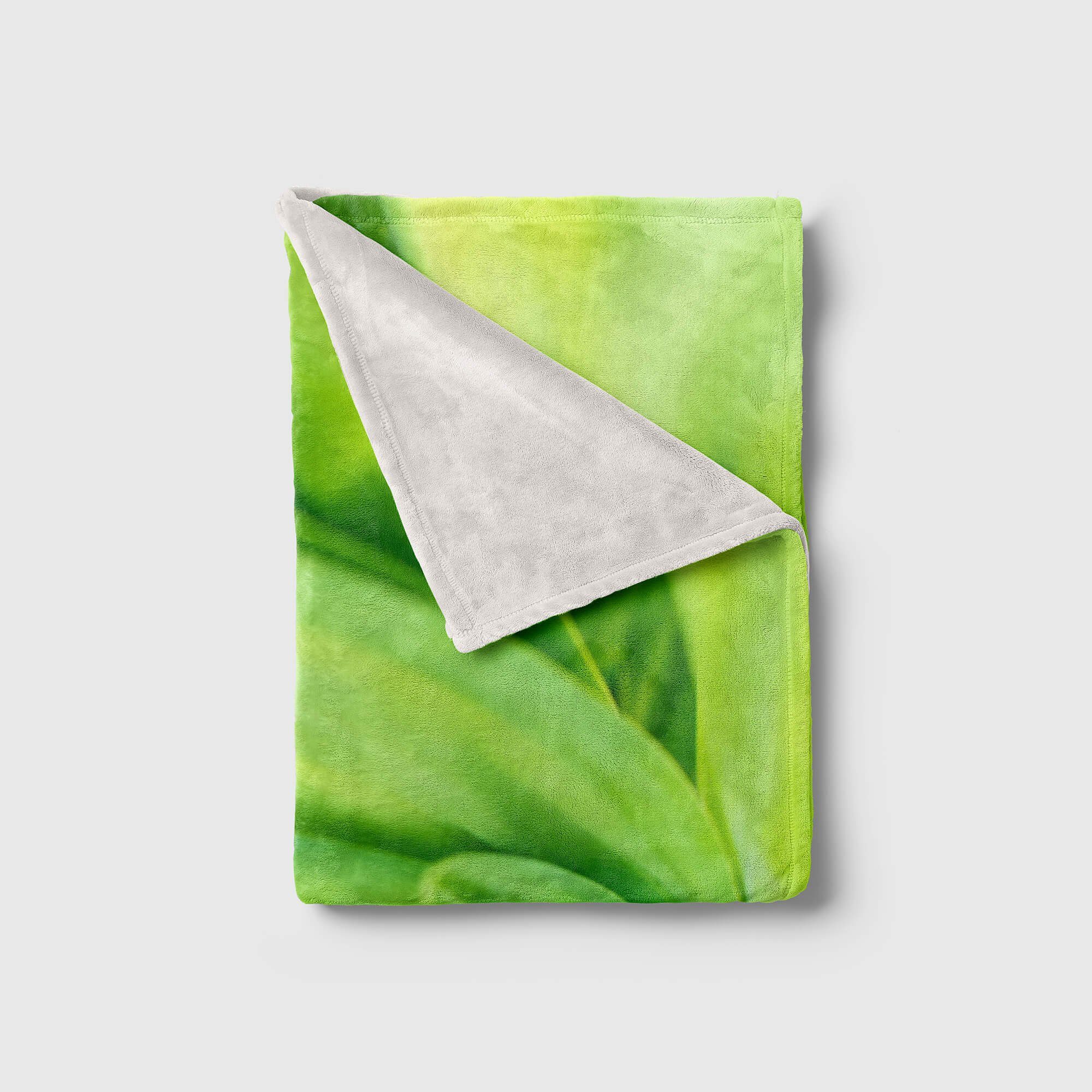 Kuscheldecke Handtücher Handtuch (1-St), Baumwolle-Polyester-Mix Handtuch Strandhandtuch Pflanze Saunatuch mit Grüne Art Sinus Fotomotiv Kuns,