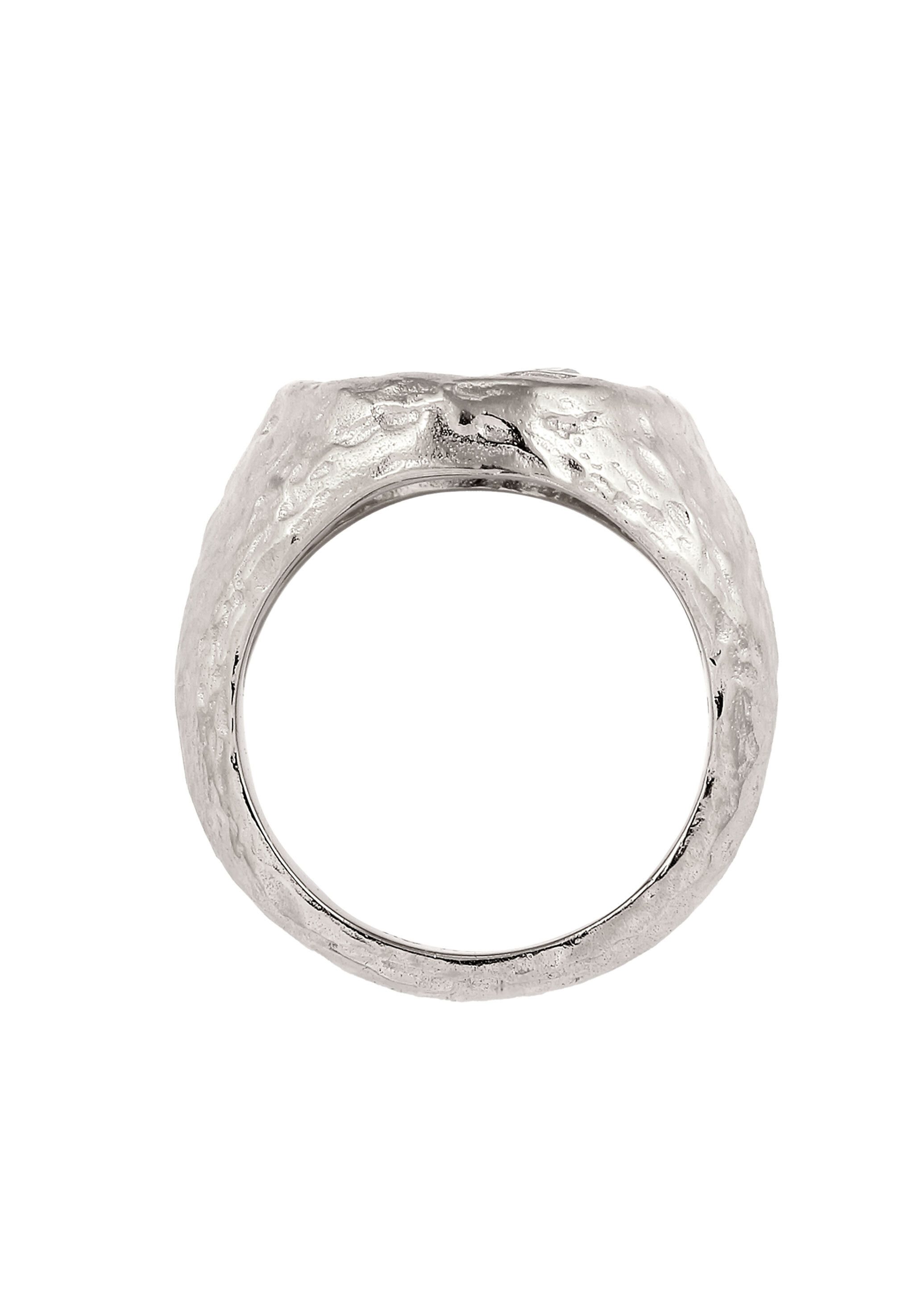 HAZE & GLORY Siegelring Siegelring Sonne Topas Weiß 925 Sterling Silber
