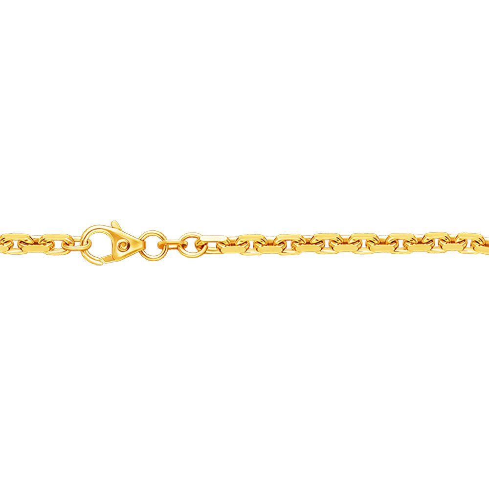 HOPLO Goldarmband Ankerkette diamantiert Länge 21cm - Breite 3,0mm - 333-8 Karat Gold, Made in Germany