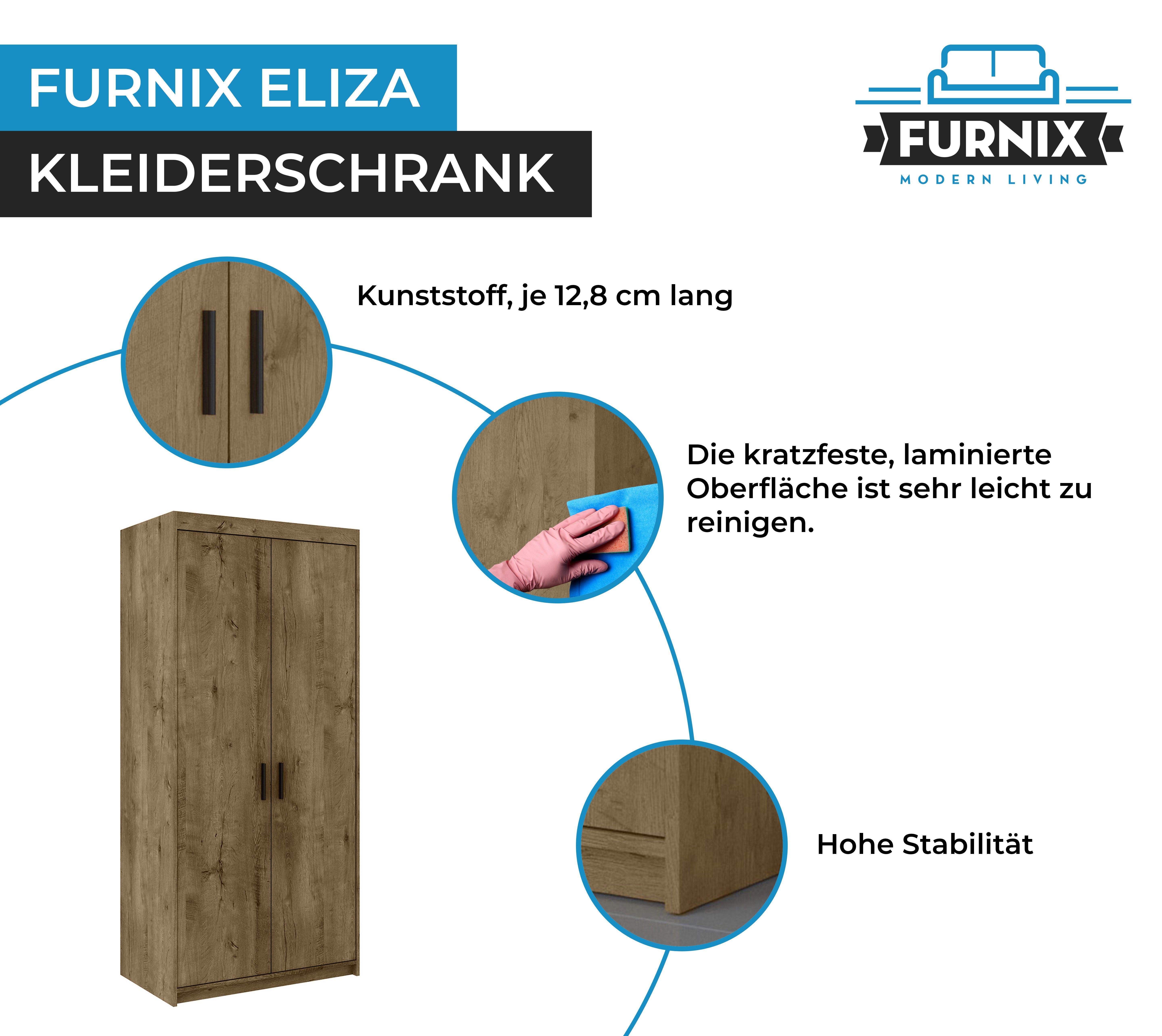 Furnix Kleiderschrank 3-türig Eliza Schlafzimmer Eiche Auswahl Schrank Lefkas für