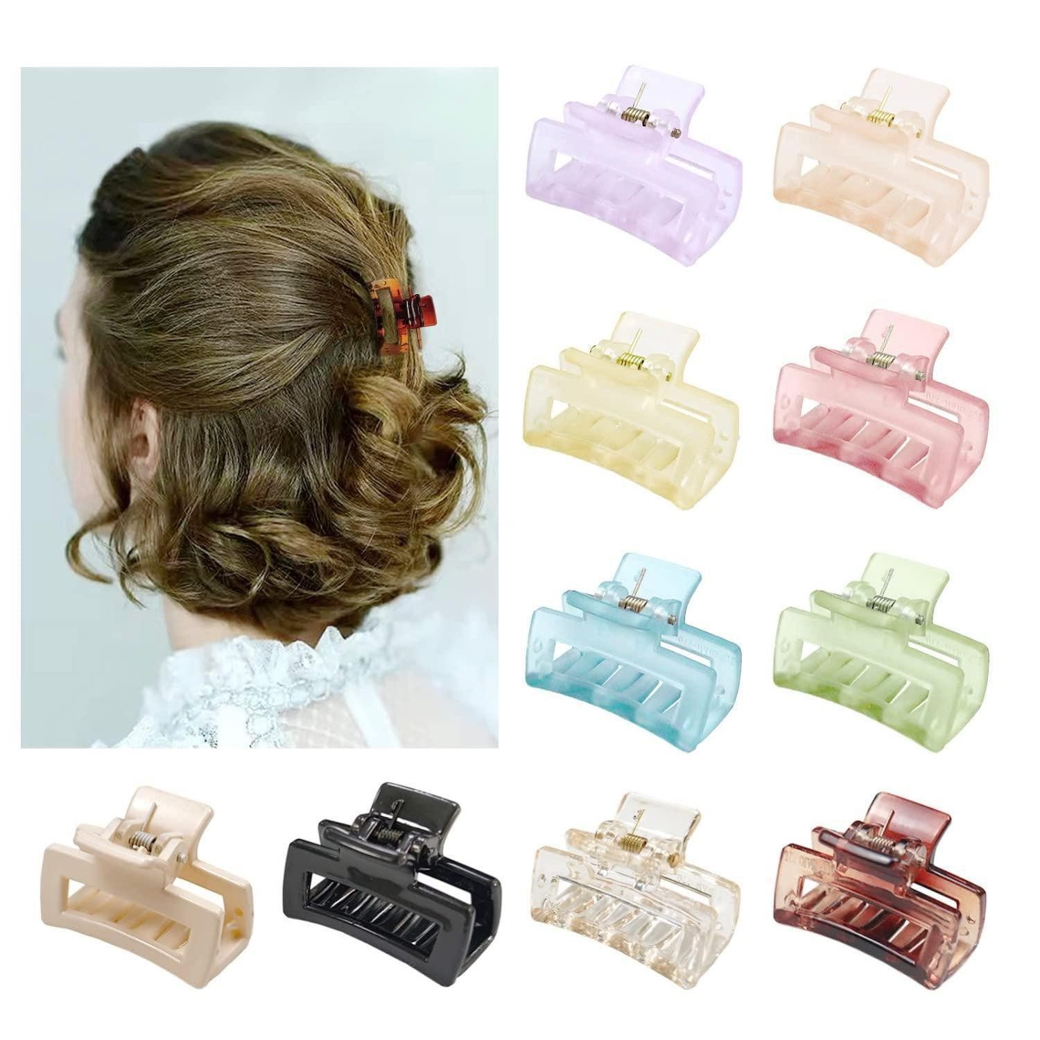 LuxusKollektion Haarspange Kleine Haarspangen Damen Dünnes Haar Eckig 4 CM Haarklammer