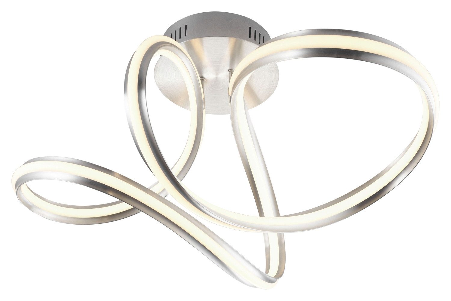 casa NOVA LED Deckenleuchte ENNI, 1-flammig, Silbergrau, Aluminium, Stahl, Dimmfunktion, LED fest integriert, Extra-Warmweiß, B 68 x H 32 x T 48 cm