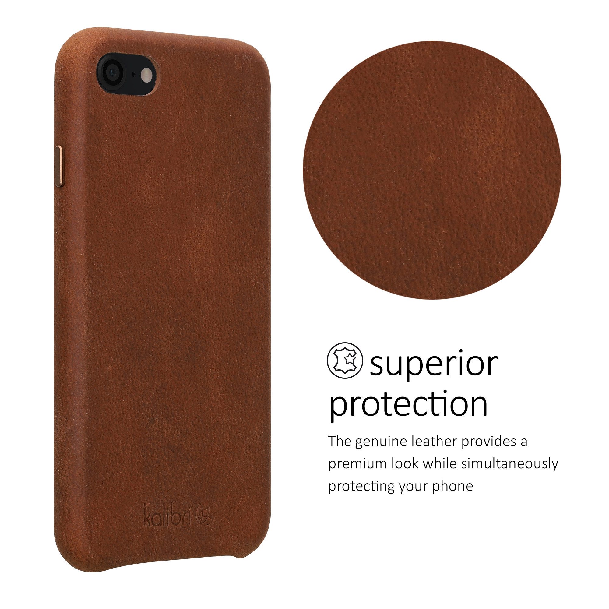kalibri Handyhülle Hülle für Apple iPhone SE / 8 / 7, Leder Handy Cover Case - Hardcover Schutzhülle